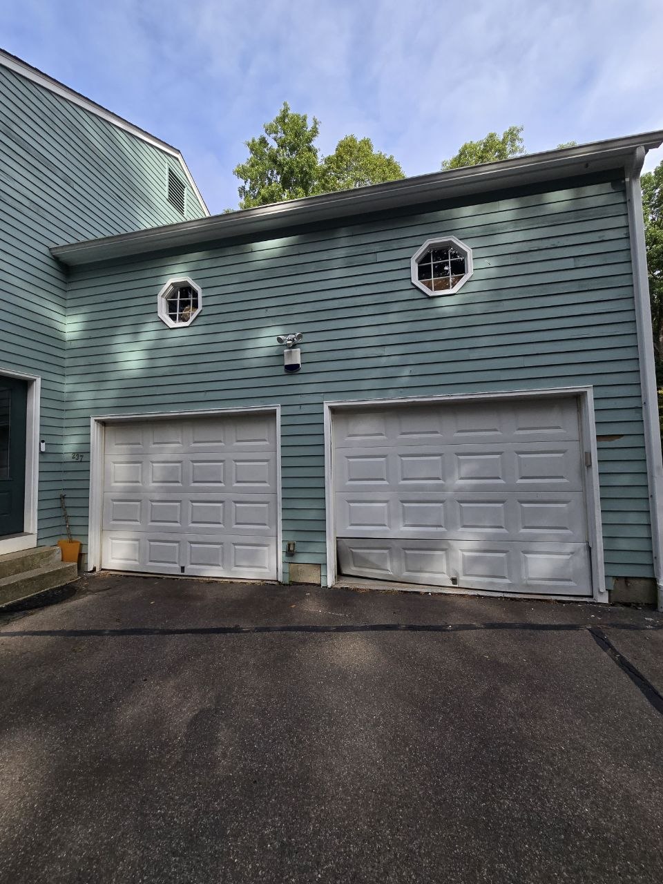 Dark Oak CHI 5983 Garage Door Replacement in Madison — before